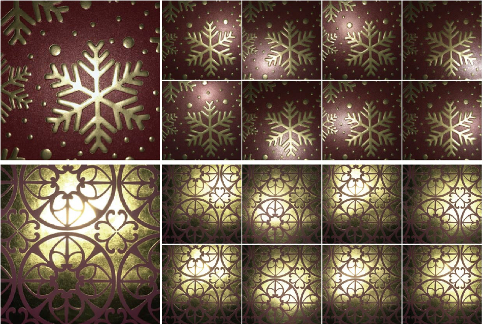 Material relighting comparisons for SVBRDF estimation