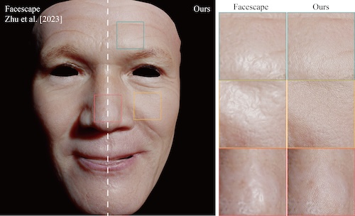 Comparison of synthesized facial microscopic structures